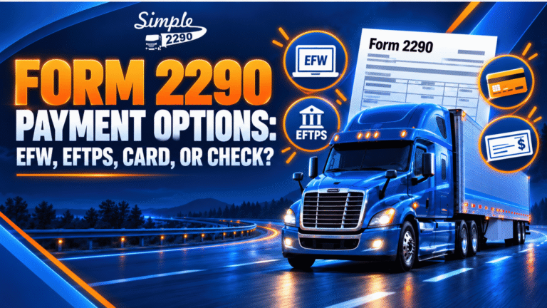 Form 2290 Payment Options: EFW, EFTPS, Card, or Check?